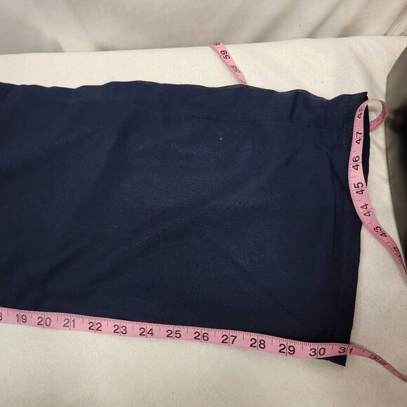 Women's 2 Pieces Pantsuits Navy Short Sleeve Chiffon Ankle Length Formal Size 12 - Picture 10 of 13